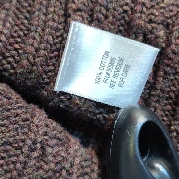croft and barrow cable knit pullover 1/4 zip brown sweater Sz M - Picture 8 of 8